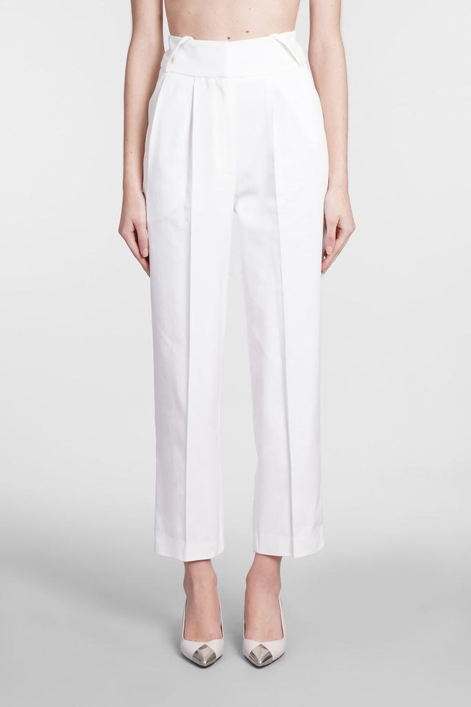 Trina Pants In White Cotton