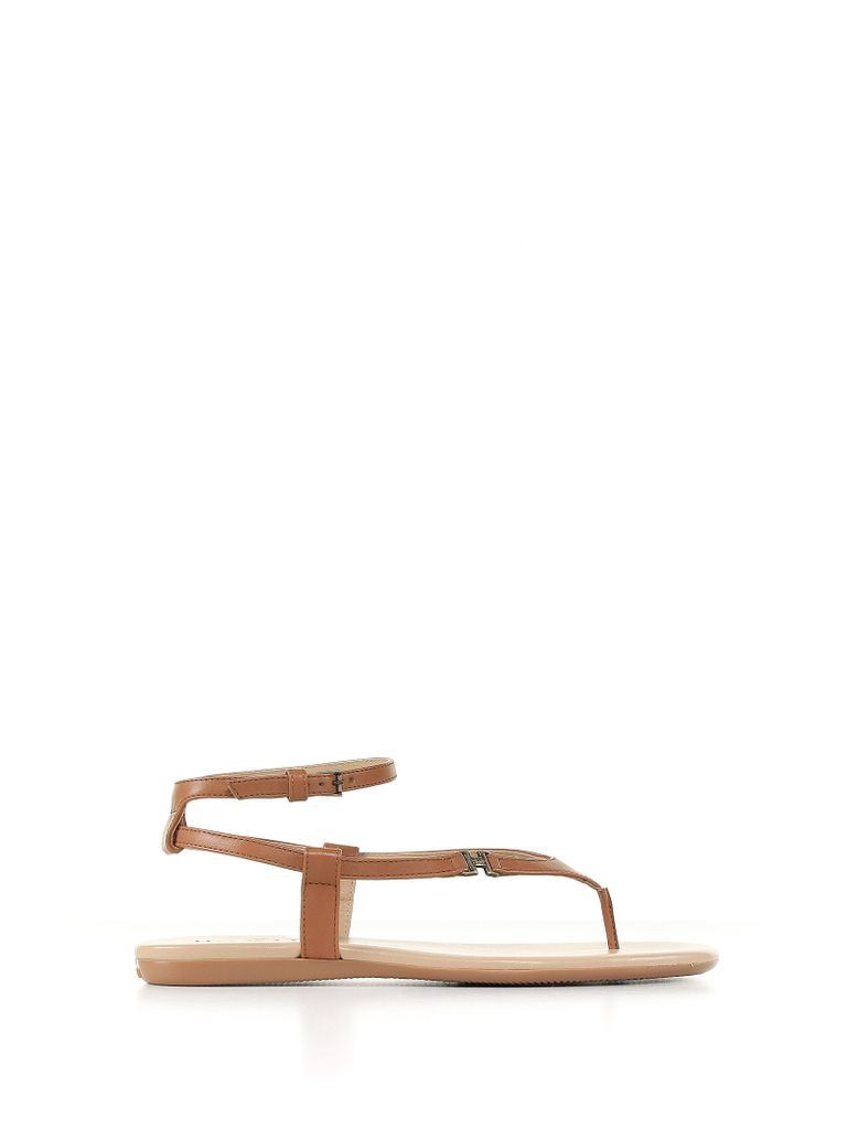 Valencia Thong Sandal In Tan Leather