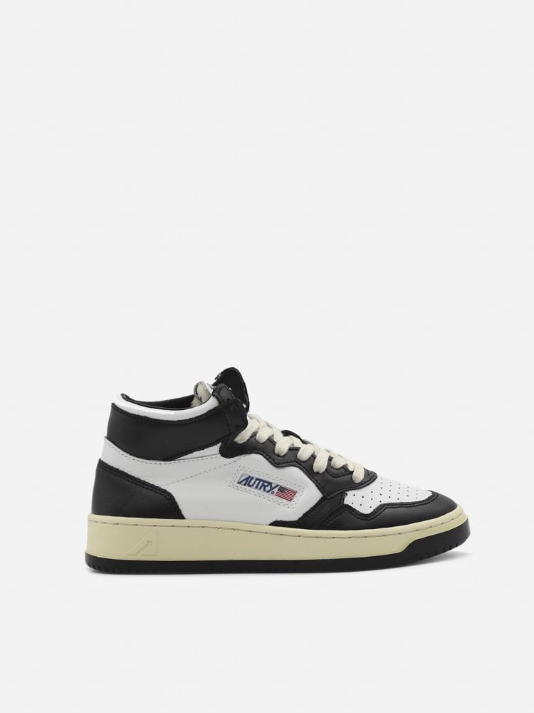 Two-Tone Low-Top Sneakers In Leather