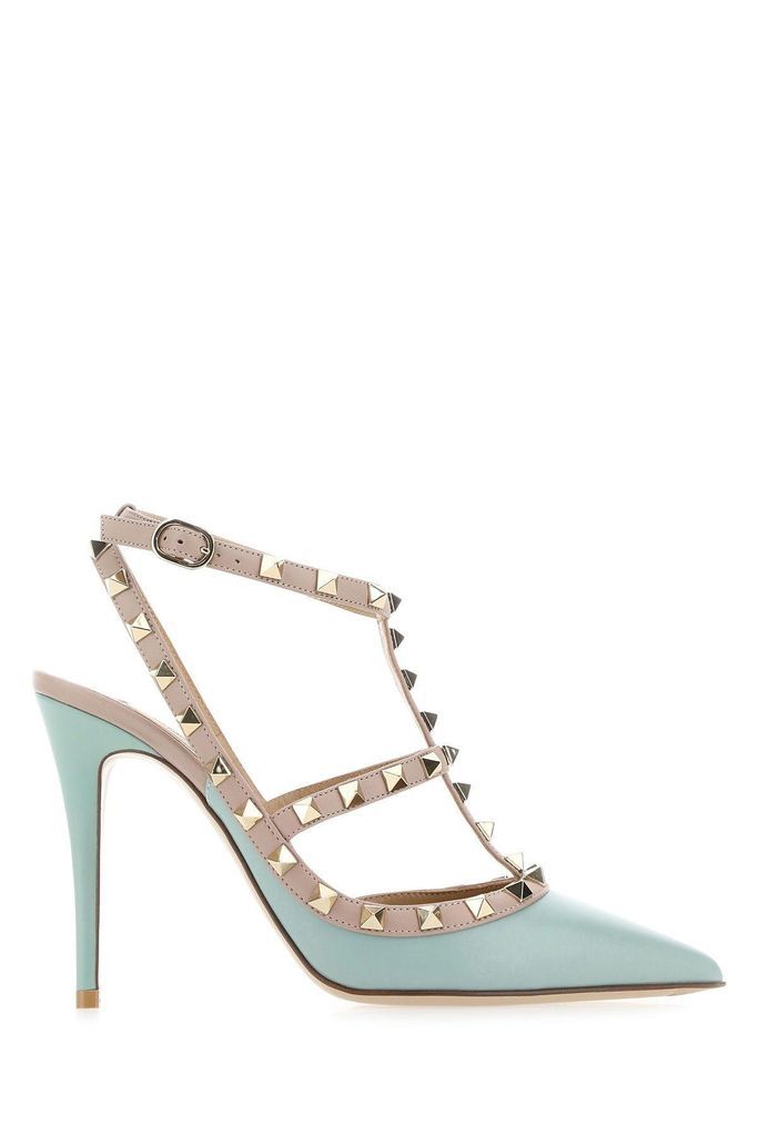 Two-Tone Leather Rockstud Pumps