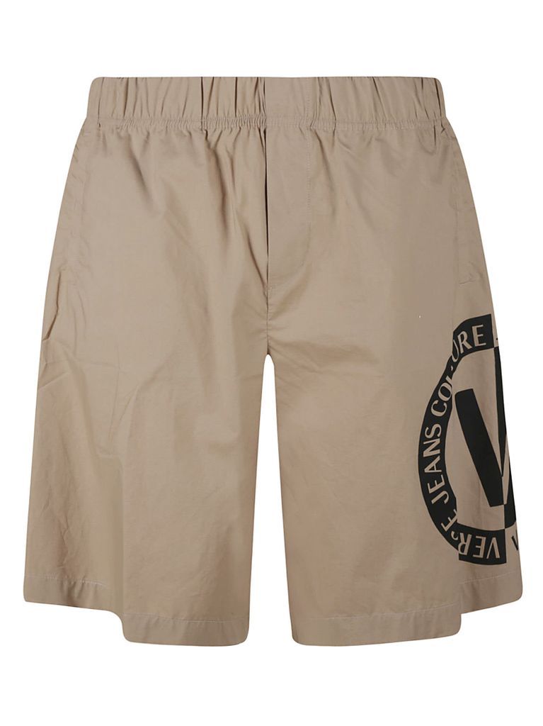 V-Emblem Elastic Waist Shorts