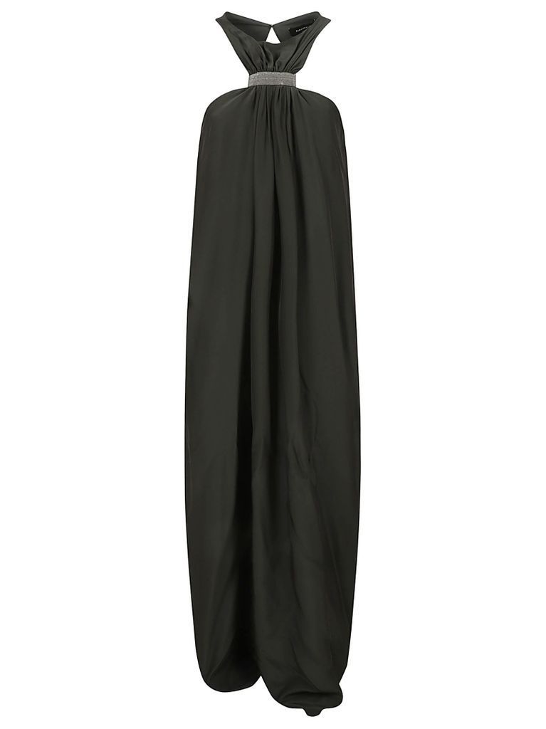 V-Back Sleeveless Long Embellished Dress