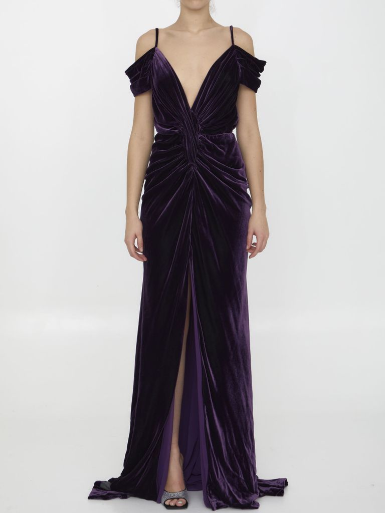 Violet Velvet Dress