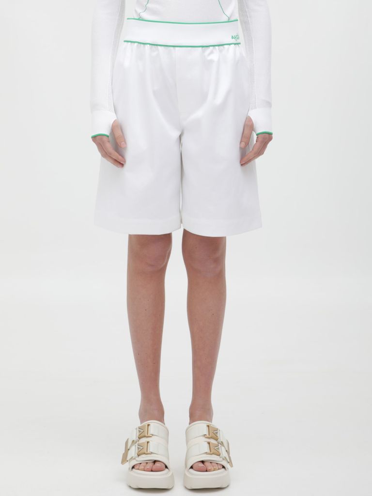 White Cotton Bermuda Shorts