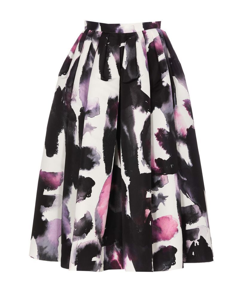 Watercolor Graffiti Midi Skirt