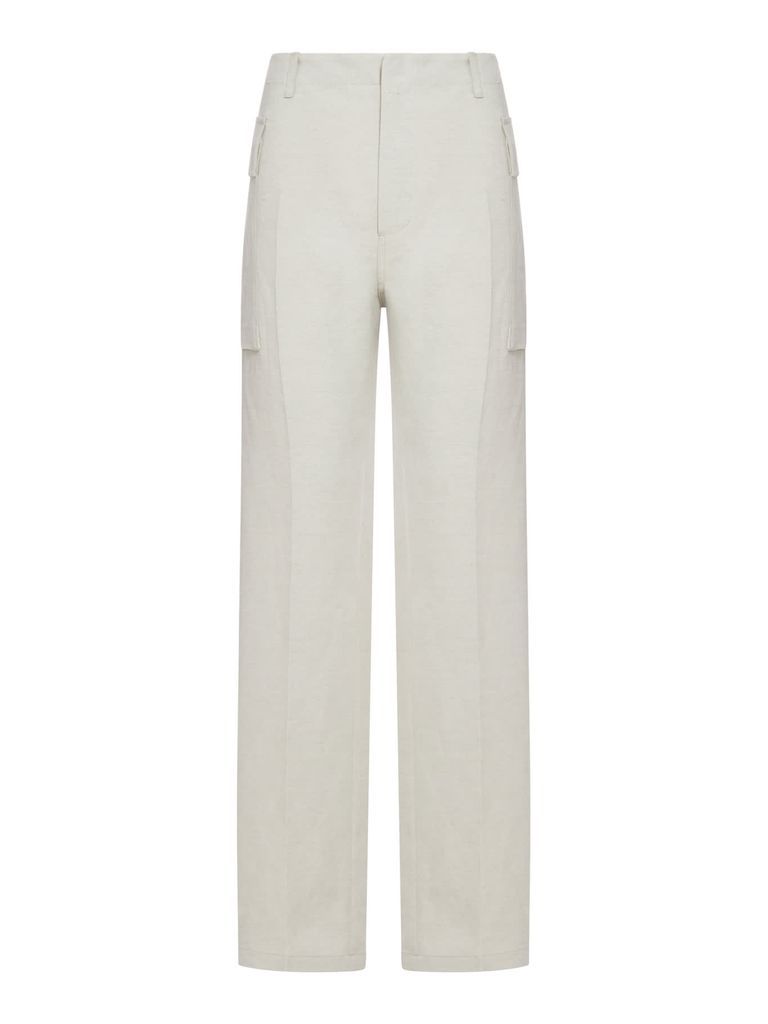 Viscose Linen Cargo Tailored Trousers