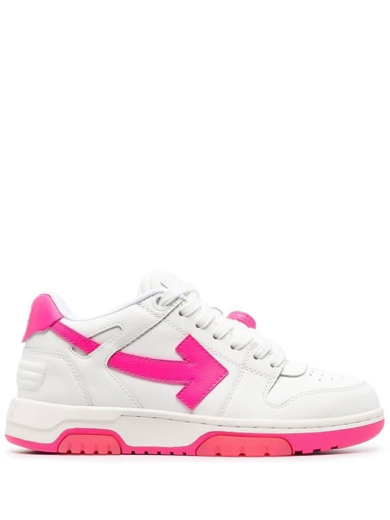 White And Fuchsia Out Of Office Sneakers