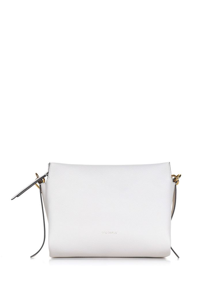 White Boheme Handbag With Shoulder Strap