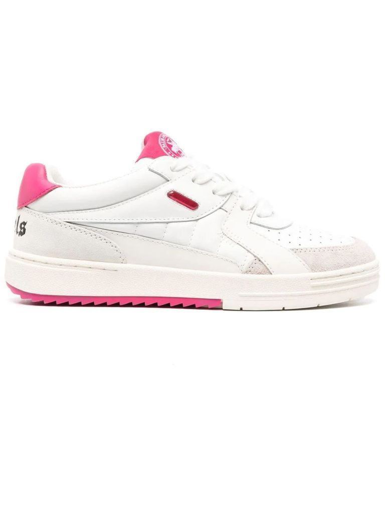 White Leather Palm University Sneakers