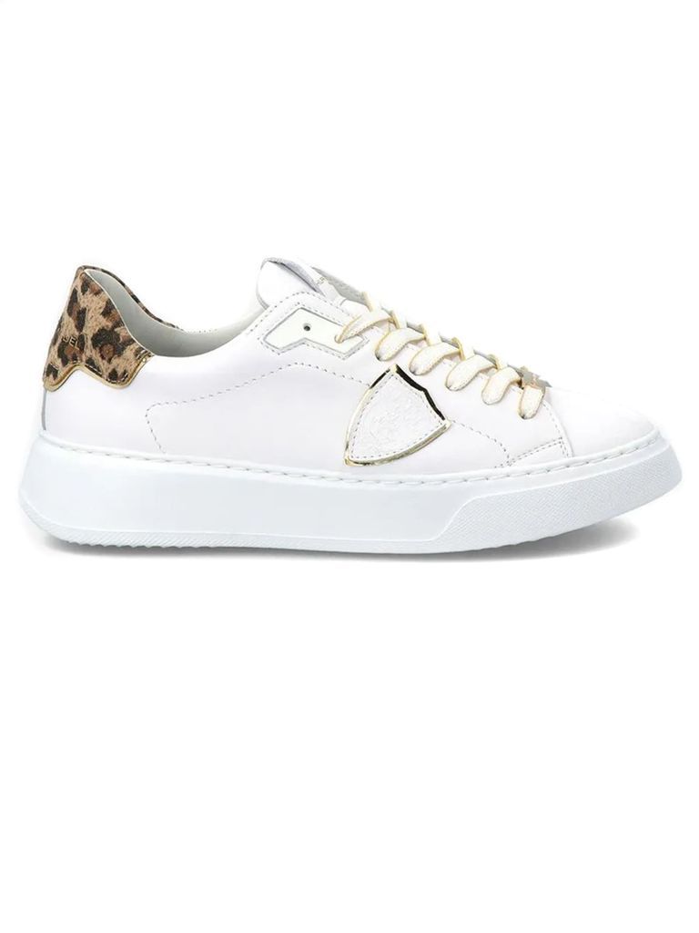 White Leather Temple Sneakers