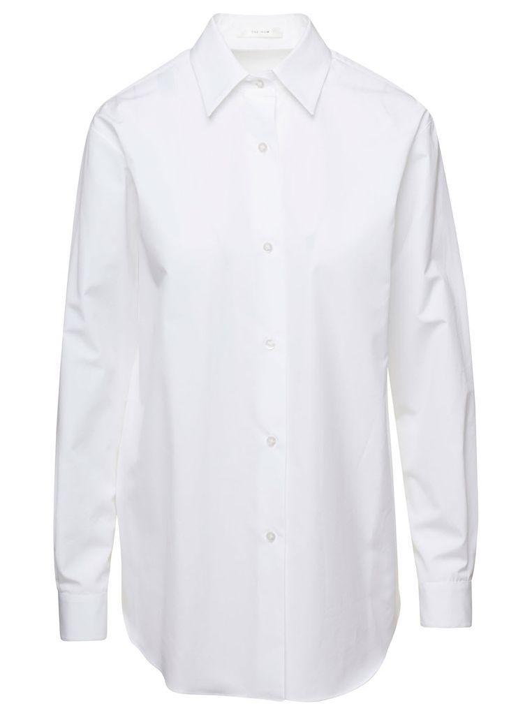 White Long-Sleeve Shirt In Cotton Woman