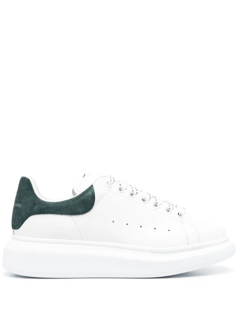 White Oversize Sneakers With Dark Green Spoiler