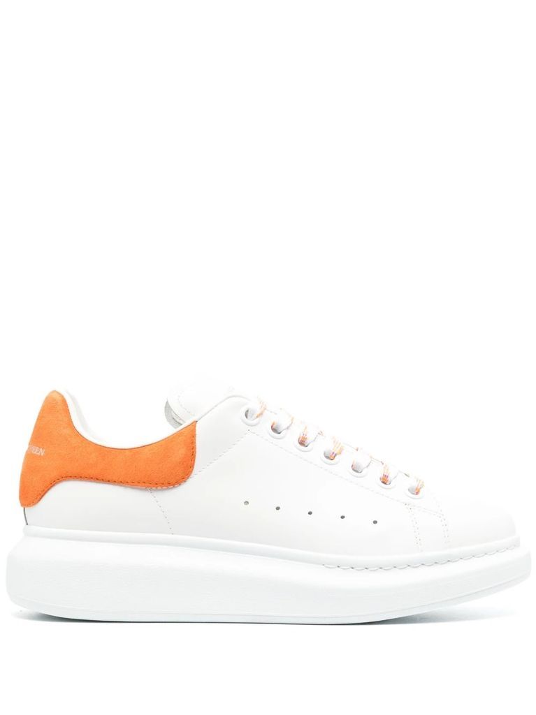 White Oversize Sneakers With Orange Spoiler