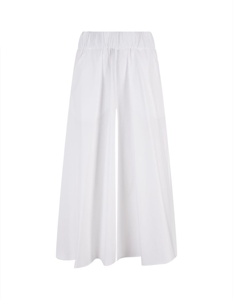 White Poplin Skirt-Pants