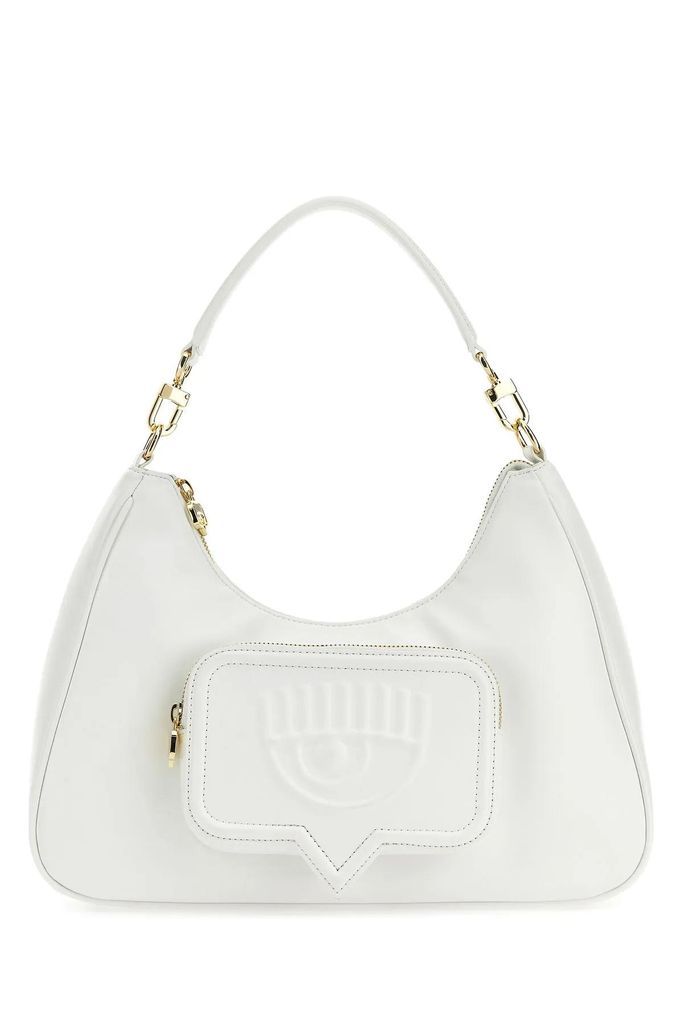 White Synthetic Leather Medium Vichy Shoulder Bag