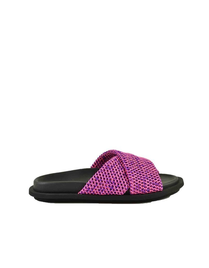 Womens Fuchsia Slide Sandals