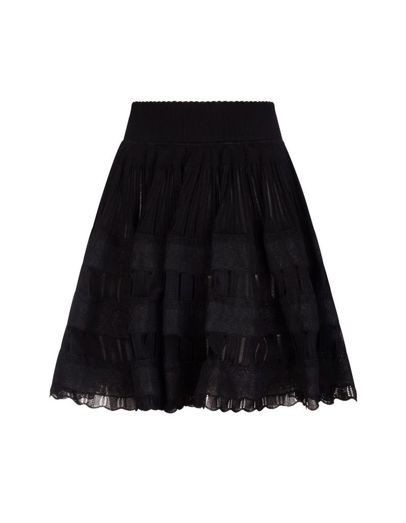 Woman High Waist Black Fluid Short Skirt