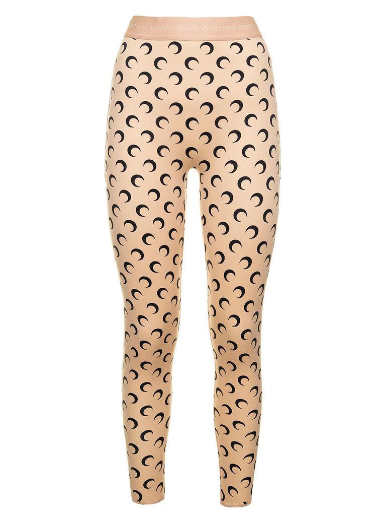 Womans Moon Recycled Fabric Beige Leggings