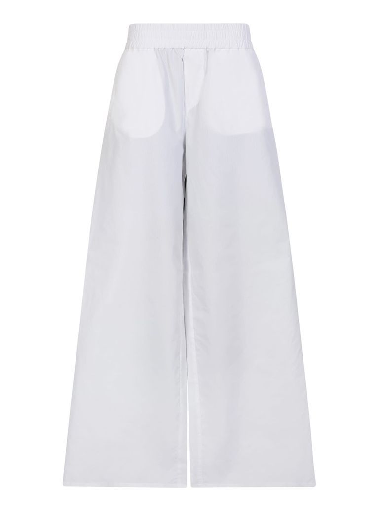 White Wide-Leg Trousers