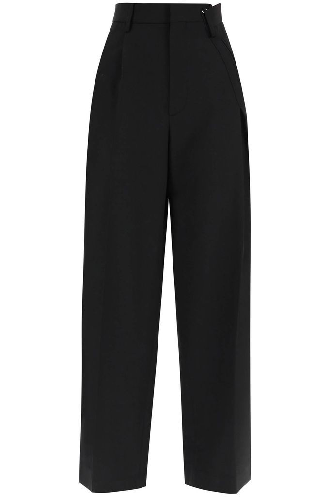 Wide Leg Trousers With Asymmetric Details