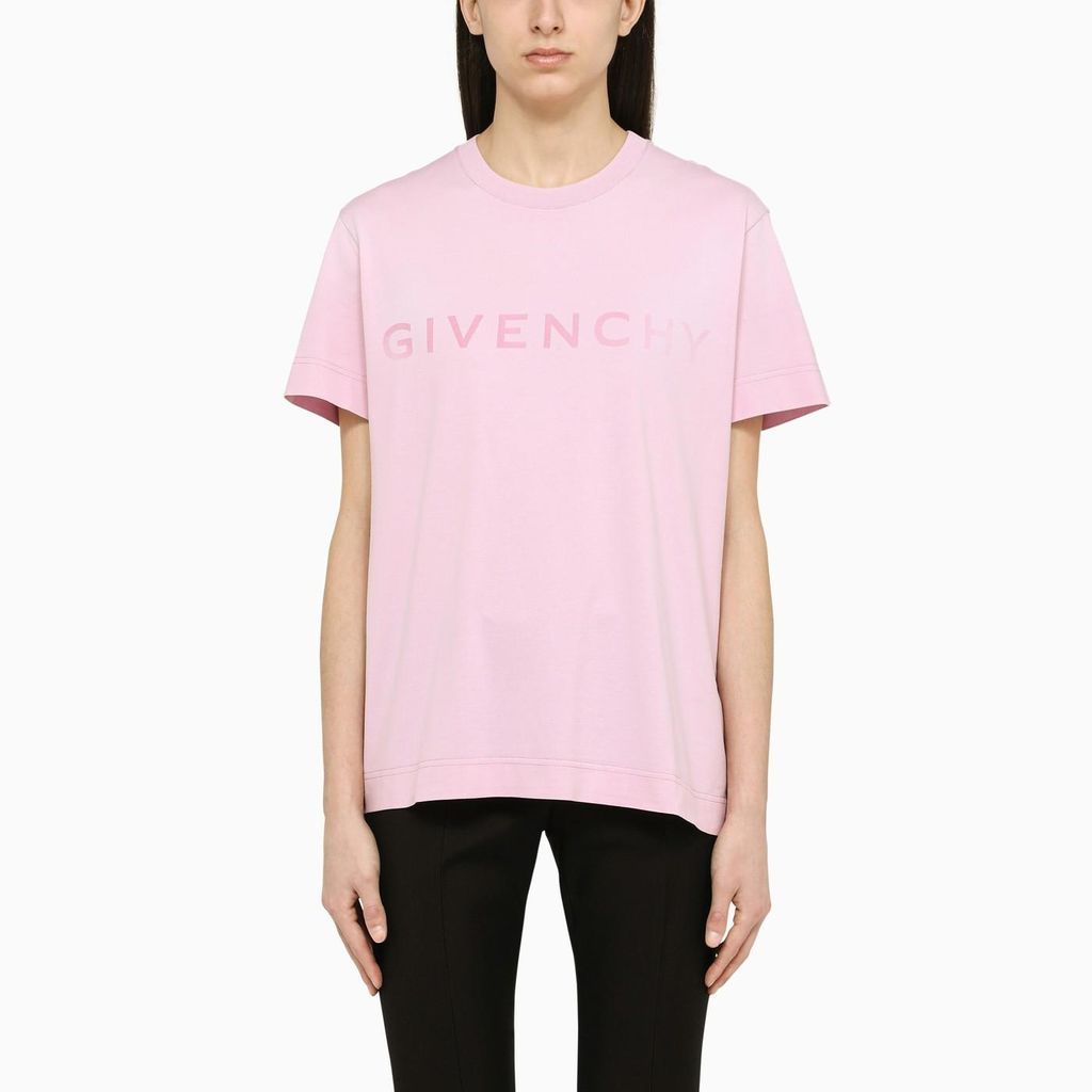 Wide Pink T-Shirt With Logo