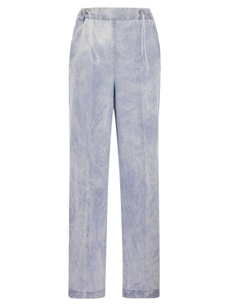Wide Trousers With Denim Effect
