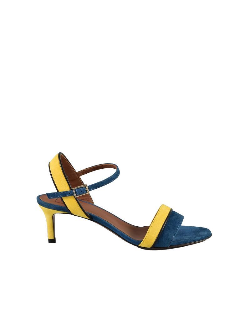 Womens Blue / Yellow Sandals