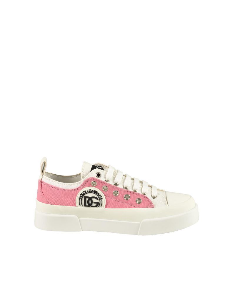 Womens White / Pink Sneakers