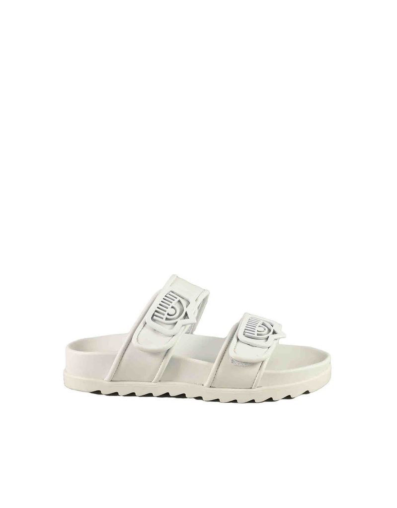 Womens White Slide Sandals