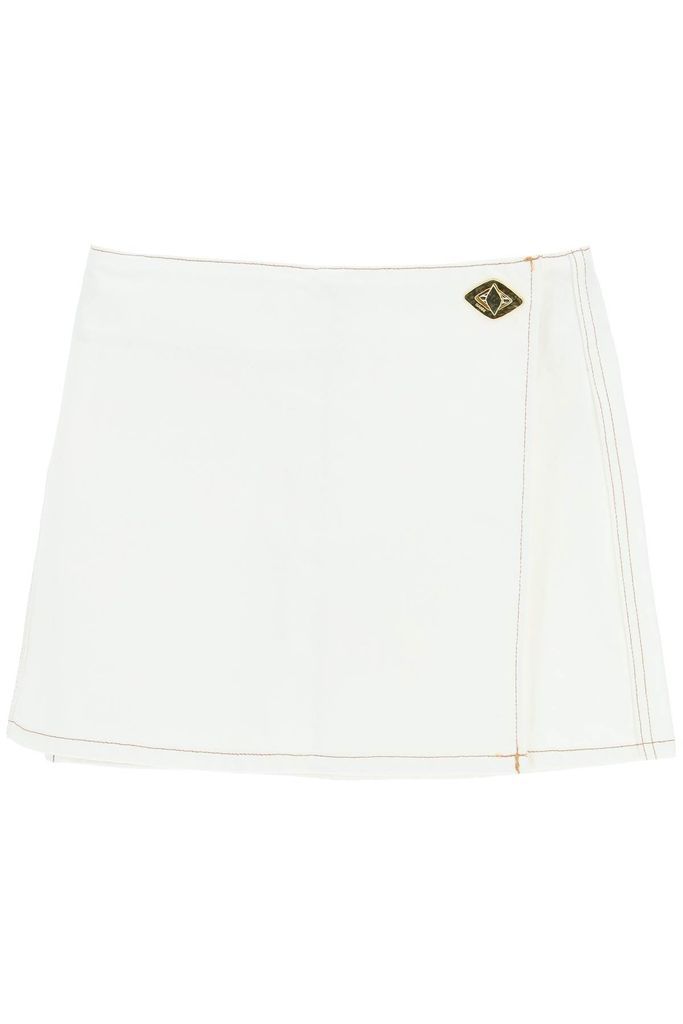 Wrap-Around Denim Mini Skirt