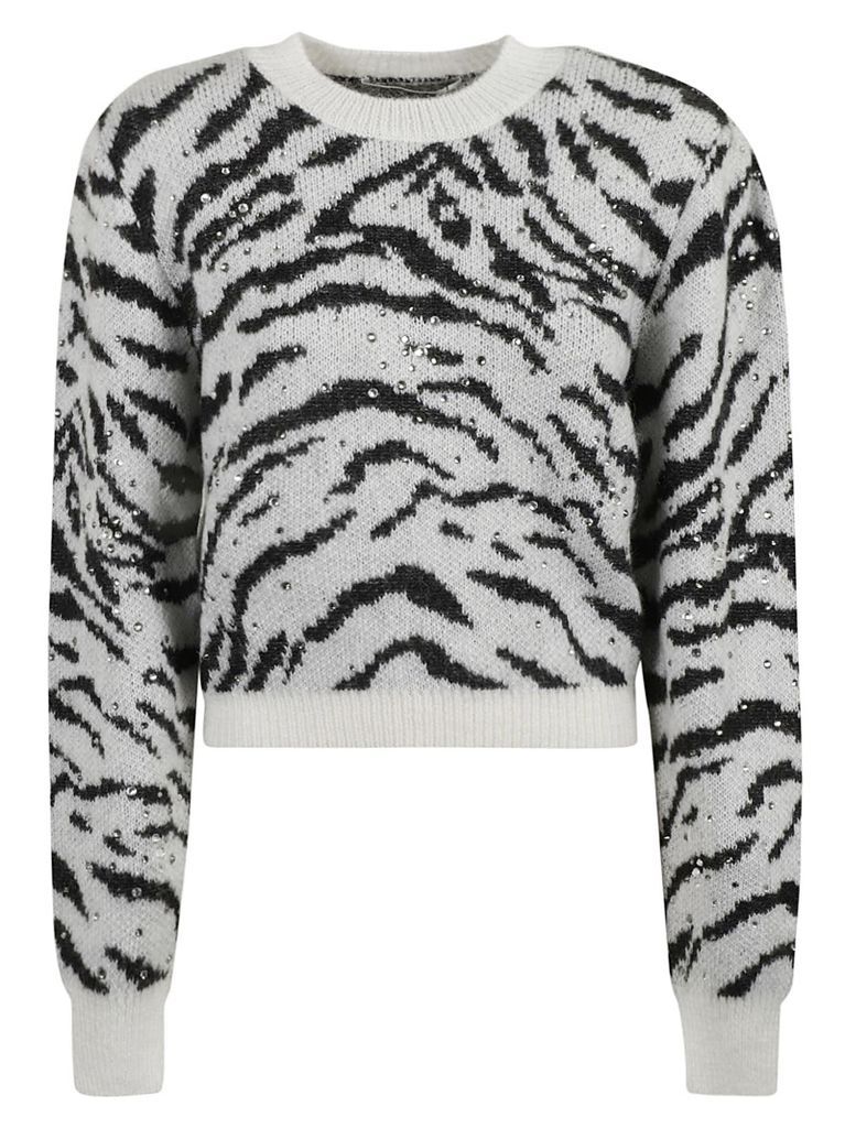 Zebra Pattern Knitted Sweater