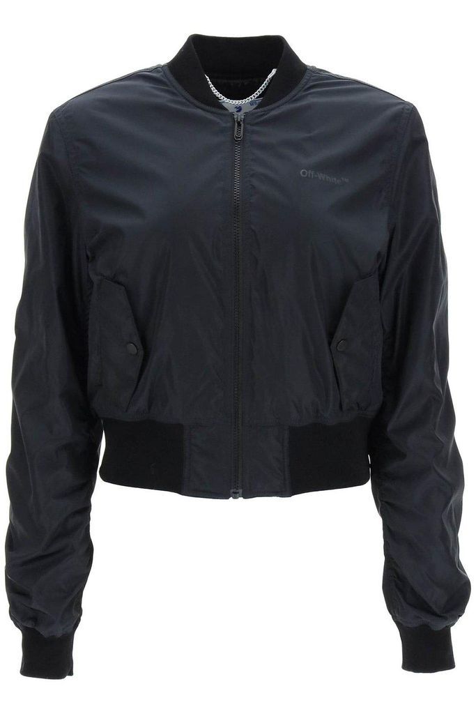 Zip-Up Long-Sleeved Bomber Jacket