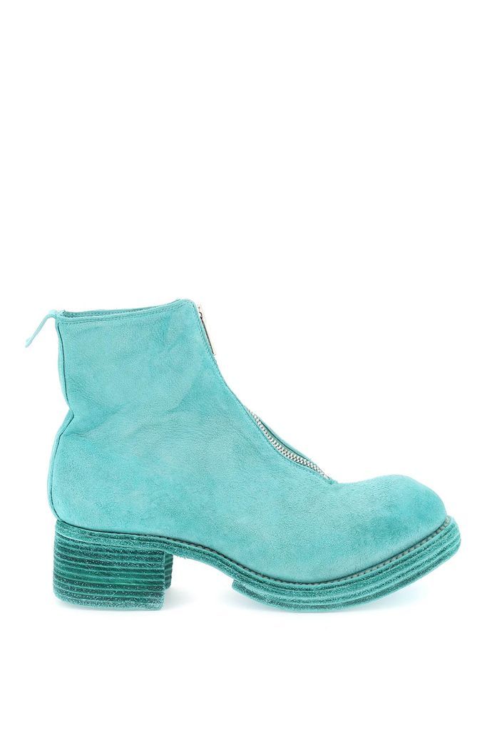 Zippered Suede Ankle Boots