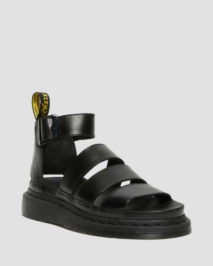 Women's Waxy Leather Clarissa II Sandals in Black, Size: 3