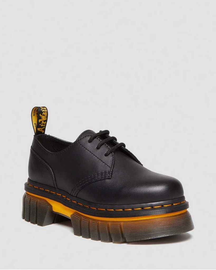 Women's Audrick Contrast Sole Leather Platform Shoes in Black, Size: 3