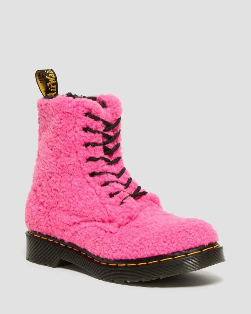 Women's 1460 Pascal Faux Shearling Boots in Pink, Size: 3