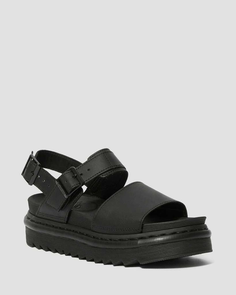 Women's Leather Voss Hydro Strap Sandals in Black, Size: 3