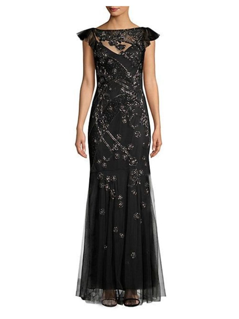 Dollie Sequined Overlay Gown