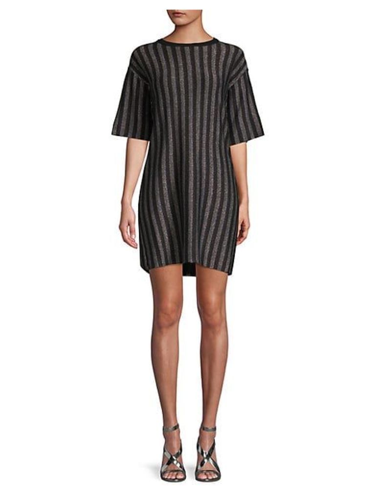 Sparkling Striped T-Shirt Dress