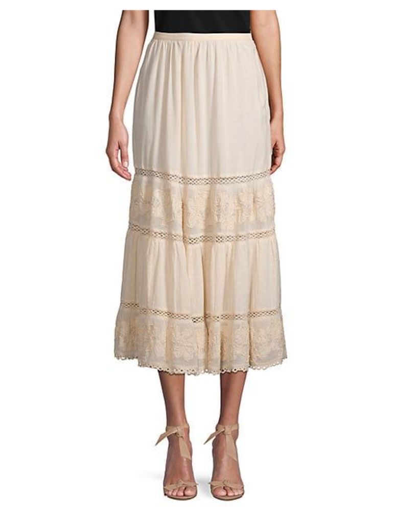 Cotton-Blend Midi Skirt