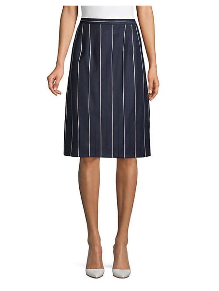 Striped Wool Blend Skirt