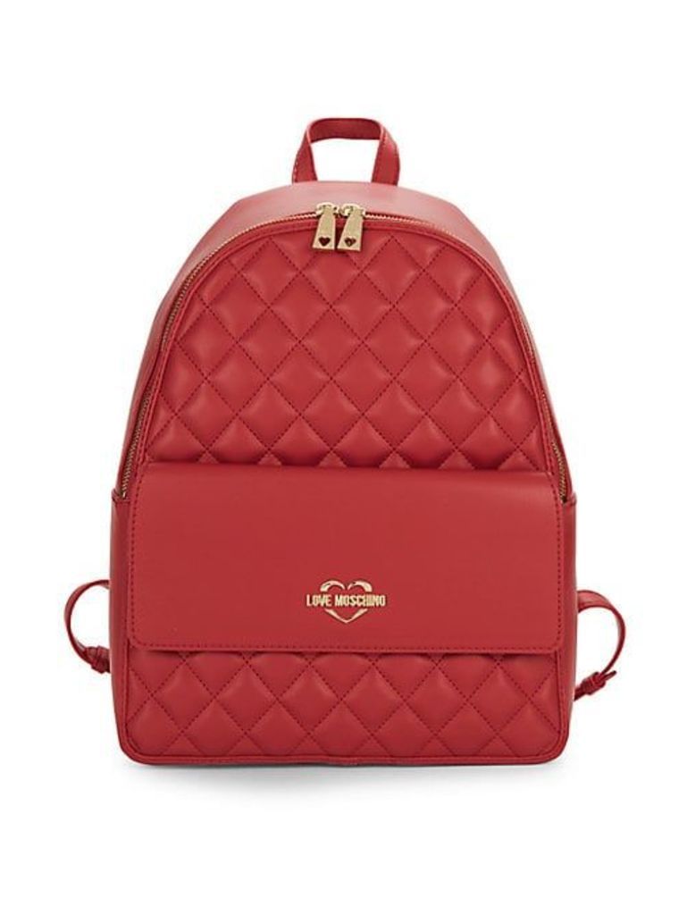 Quilted Faux Leather Backpack