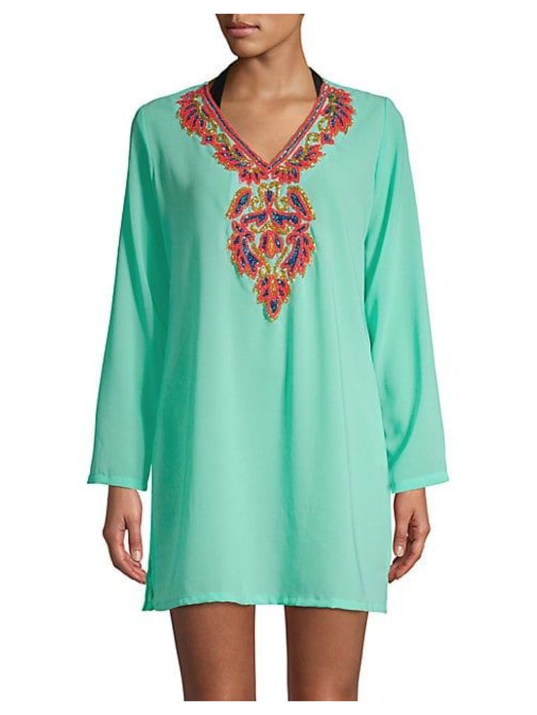 Beaded Long Sleeve Cover-Up