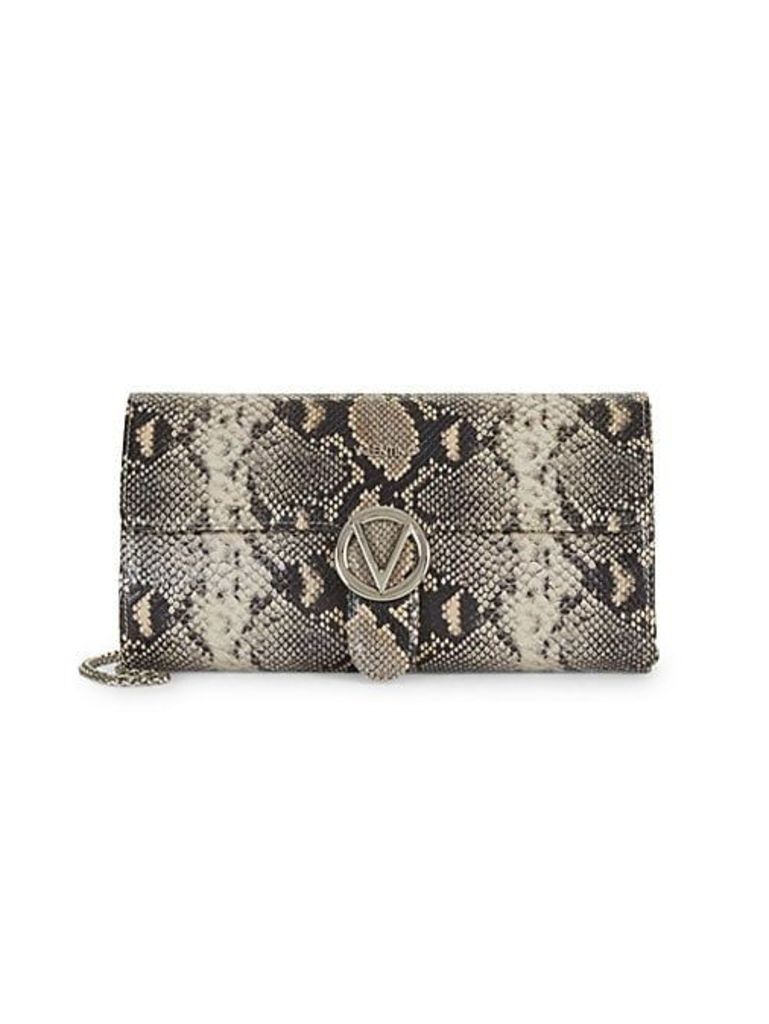 Mabelle Python-Embossed Clutch