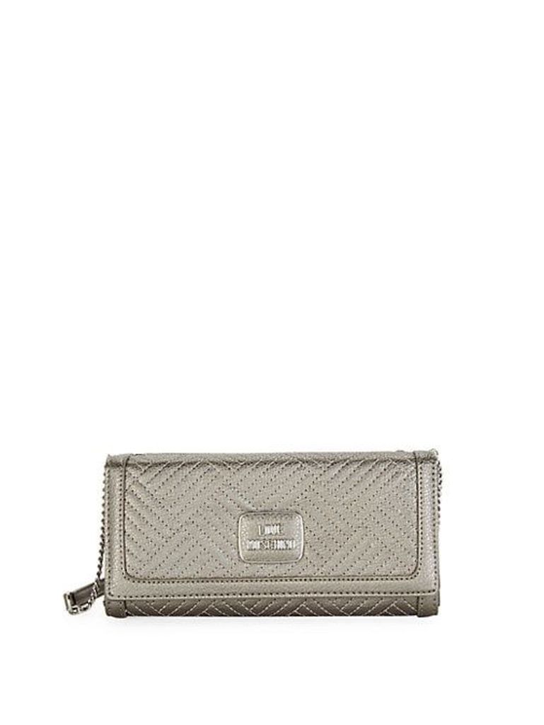 Shiny Quilted Crossbody Clutch