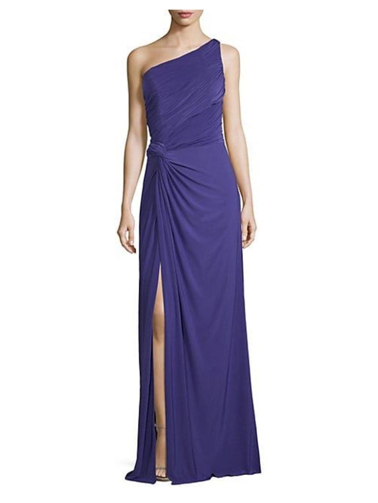 One-Shoulder Jersey Draped Gown
