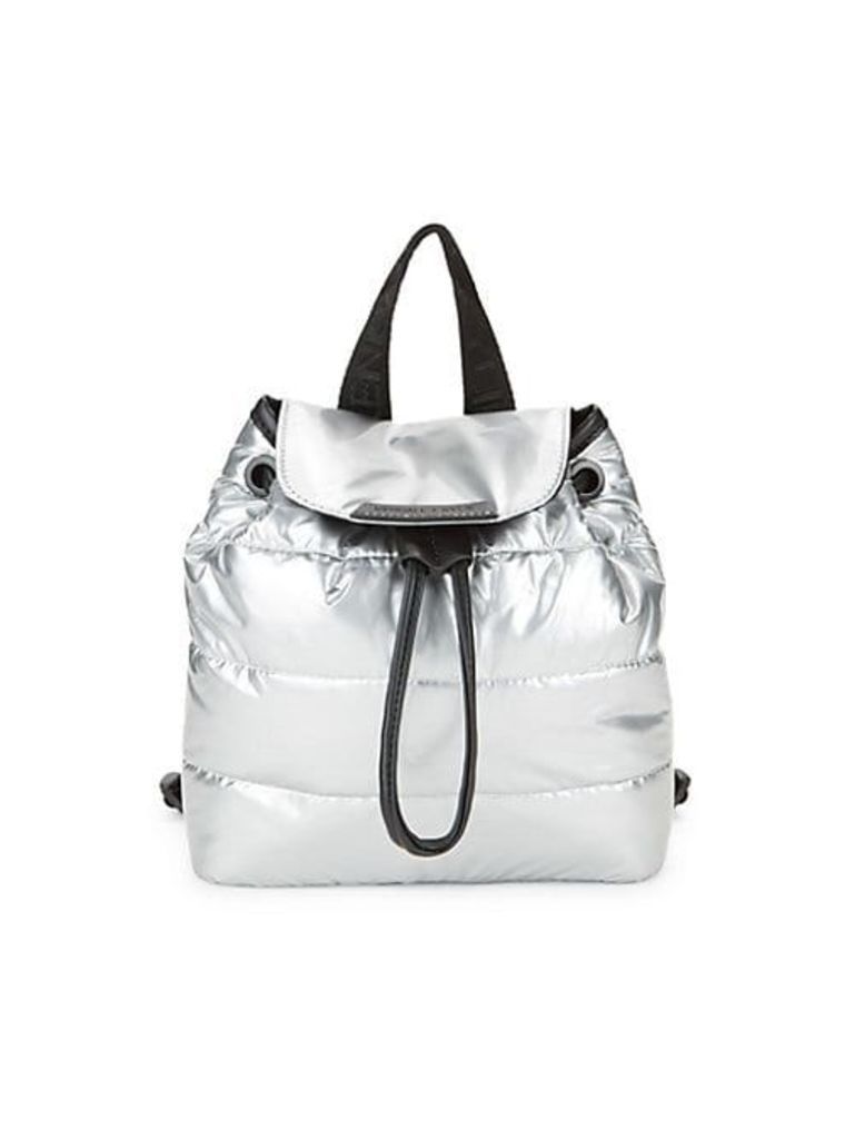 Small Metallic Quilted Backpack