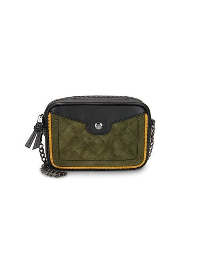 Convertible Leather & Suede Crossbody Bag