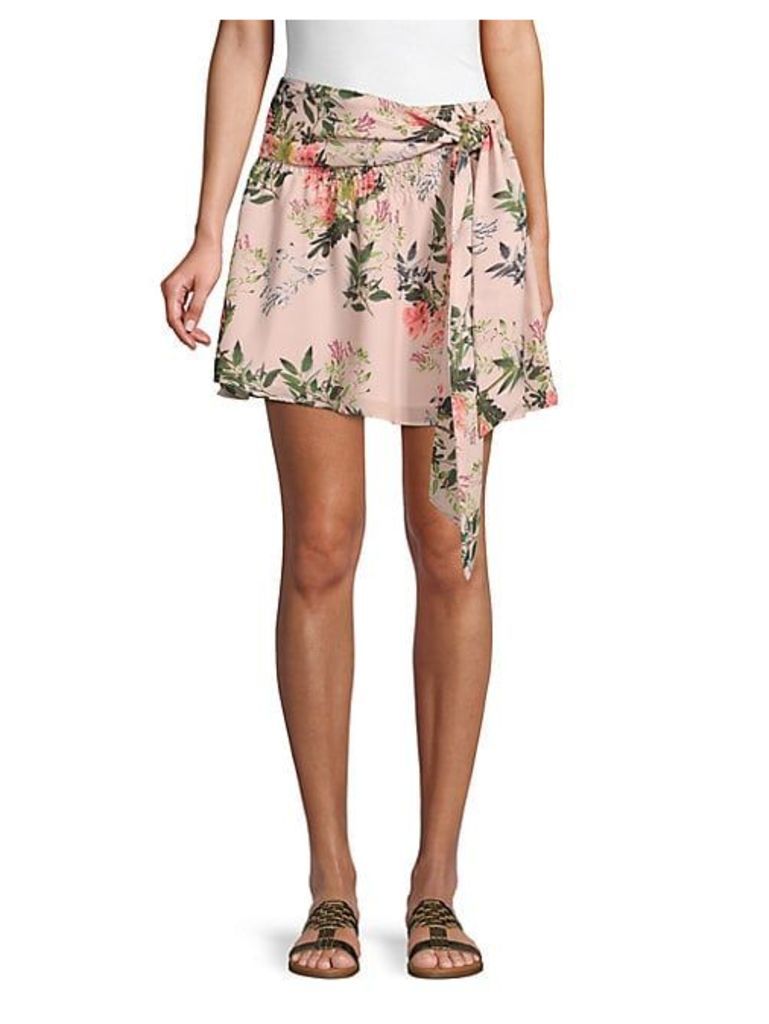 Ruched Floral Skirt