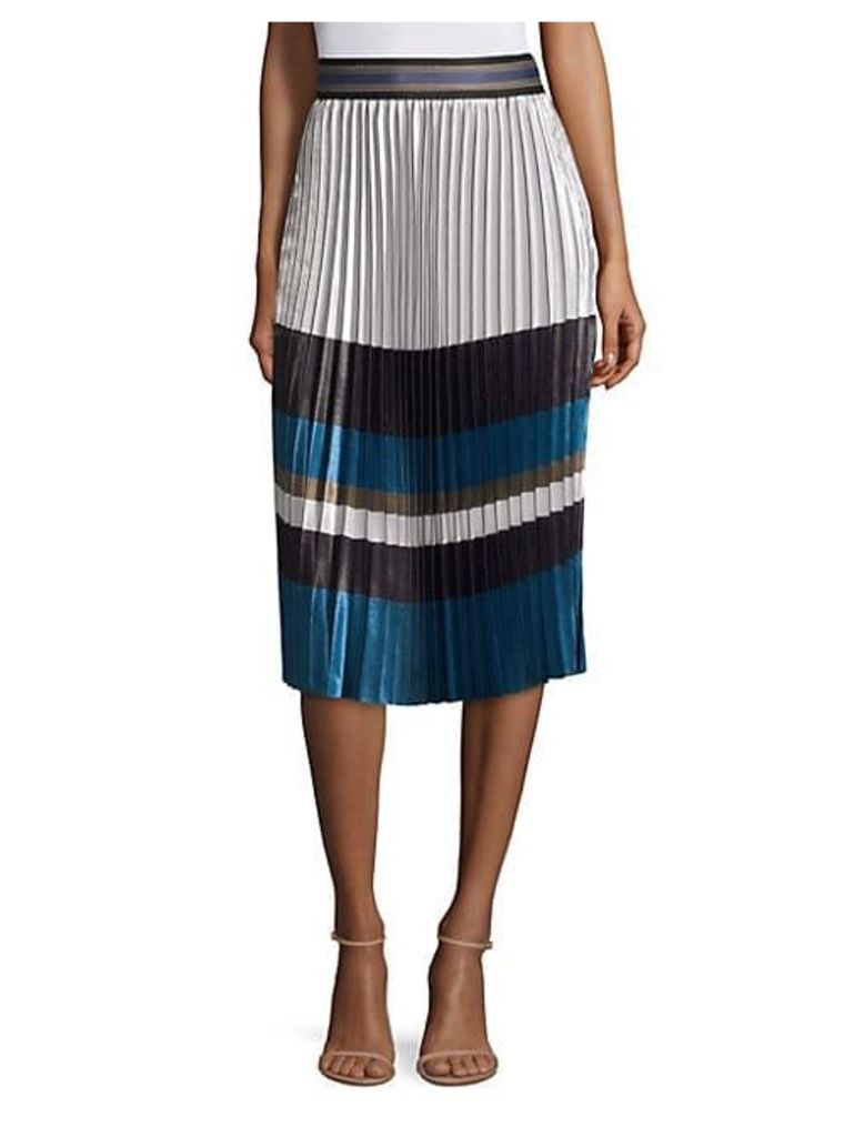 Tamsen Striped Pleated Skirt